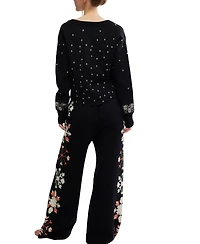 Free People Women's 2-Piece Dream Whispers Long Sleeve Top and Pants Set