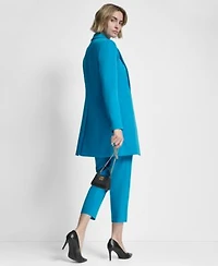 Dkny Womens One Button Topper Long Sleeves Jacket Mid Rise Elastic Back Ankle Pants Balloon Sleeve Shirt