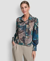 Dkny Women's Balloon Sleeve Shirt