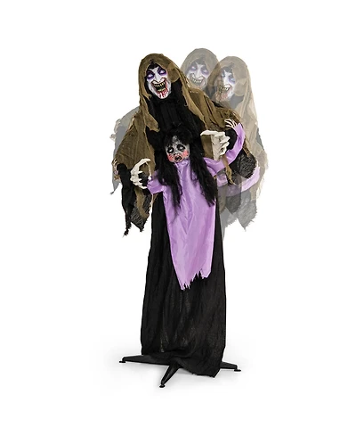 Lighted and Animated Halloween Decoration 63” Outdoor Animatronic Halloween Vampire w/ Led Vocally Triggered Sound & Motion Effect