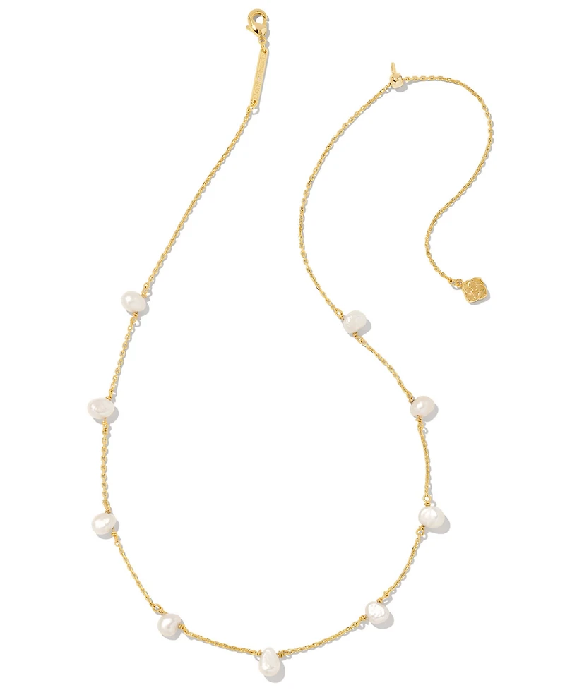 Kendra Scott Freshwater Cultured Pearl 14K Gold Plated Over Brass Leighton Strand Necklace