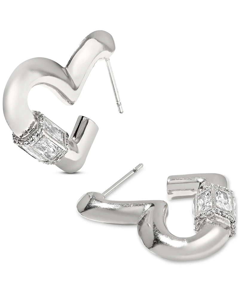Kendra Scott Cubic Zirconia 14K Gold Plated Over Brass Emery Heart Hoop Earrings