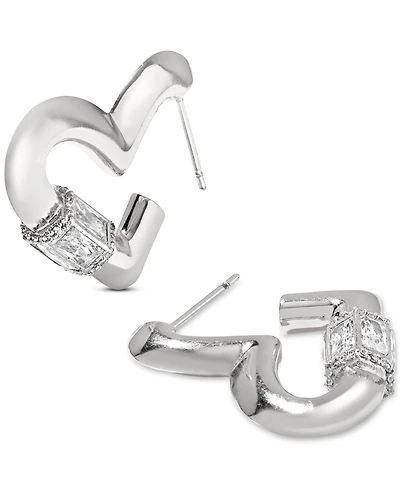 Kendra Scott Cubic Zirconia 14K Gold Plated Over Brass Emery Heart Hoop Earrings