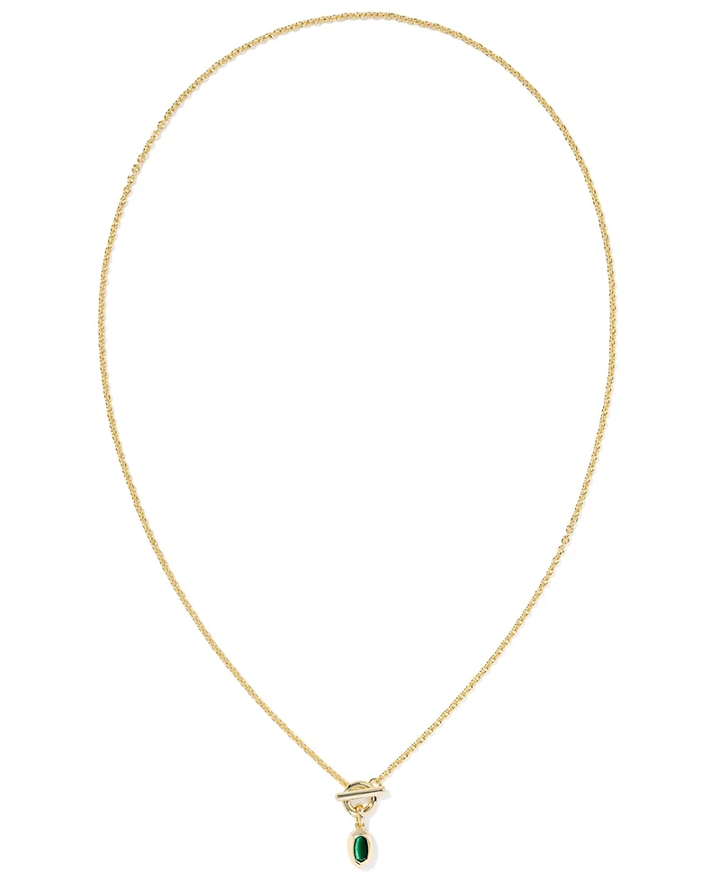 Kendra Scott Malachite & Imitation Pearl 14K Gold Plated Over Brass Daphne Link and Chain Necklace