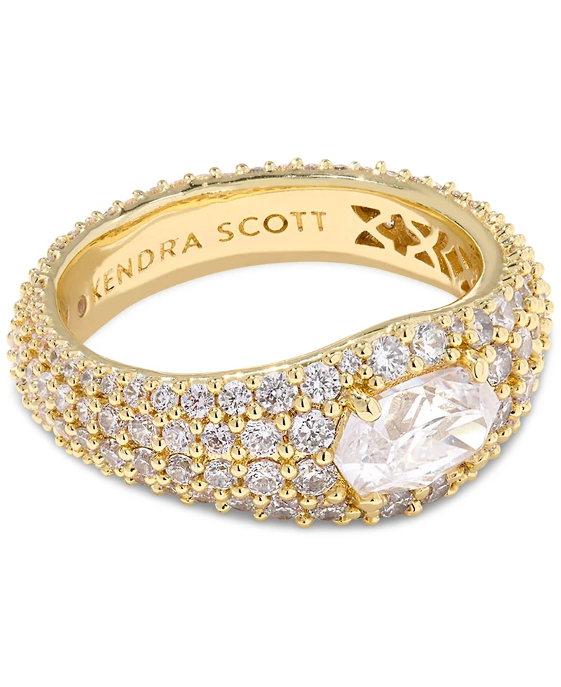 Kendra Scott Cubic Zirconia 14K Gold Plated Over Brass Bella Band Ring