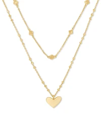 Kendra Scott 14K Gold Plated Over Brass Ari Heart Multi Strand Necklace