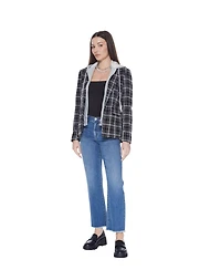 Blue Revival Women's Helen Blazer With Removable Hoodie Insert, Black Plaid