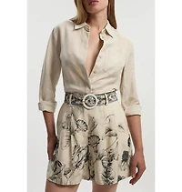 Karen Millen Women's Placed Print Short With Belt