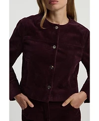 Karen Millen Women's Cord Collarless Tailored Jacket