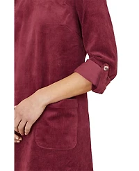 Yumi Women's Cord Tunic Dress With Pockets