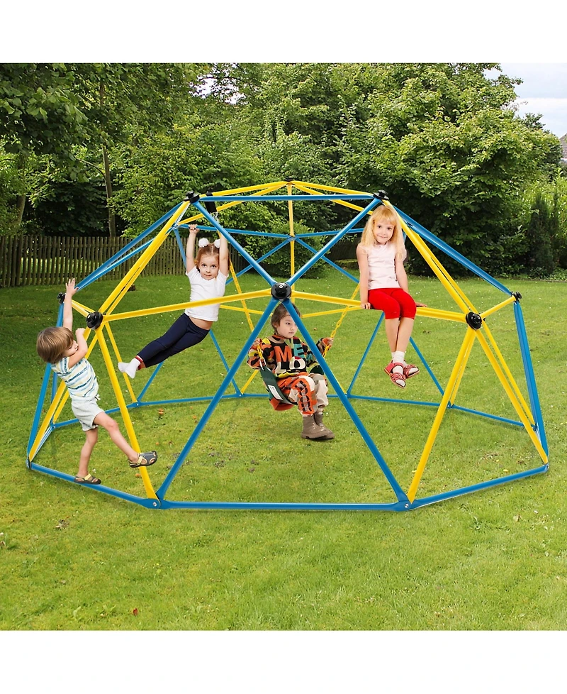 Sugift 10 Feet Dome Climber with Swing and 800 Lbs Load Capacity