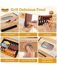 Sugift 3-Piece Outdoor Kitchen Set Mud Kitchen with Separate Bbq Grill and Pizza Oven