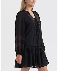 Ellen Tracy Women's Boho Dress with Floral Design