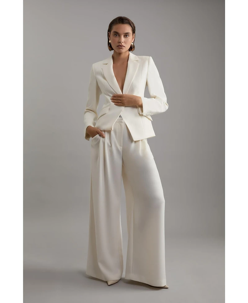 Karen Millen Women's Pleat Detail Wide Leg Pants