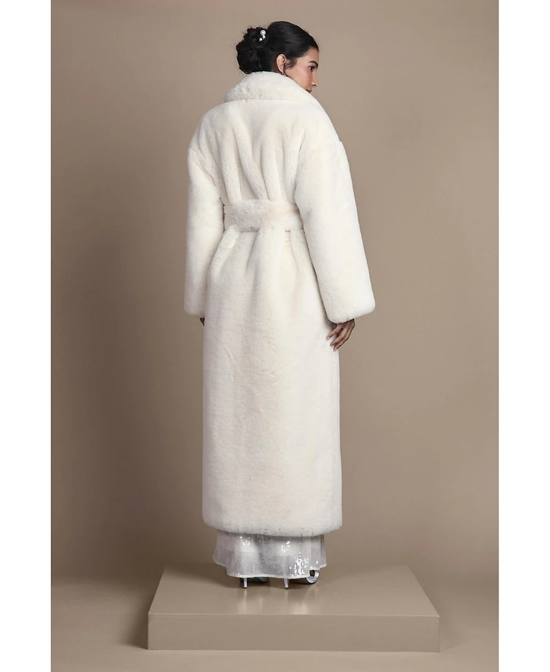 Coast Women's Occasion Belted Longline Fur Coat