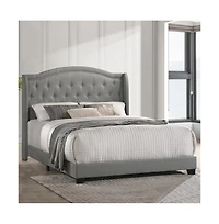 Intercon Rhyan Queen Uph Bed in Rhyan Smoke Fabric