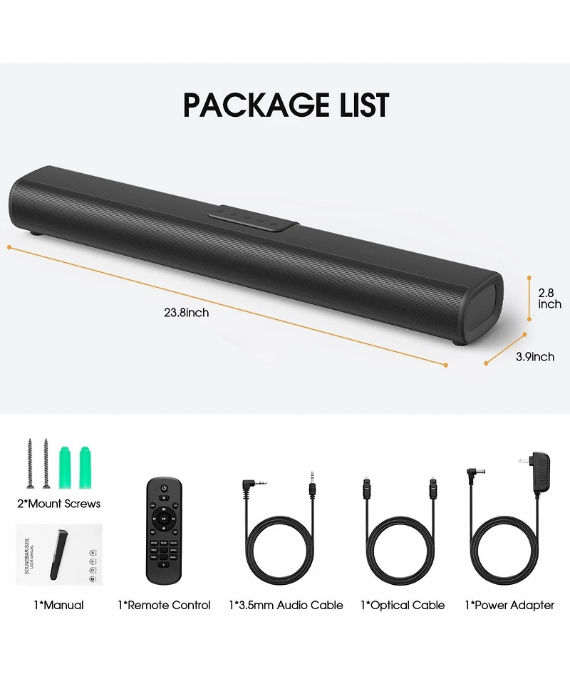 Sound Bar for Tv with 3D Surround Sound and Dual Bass Technology