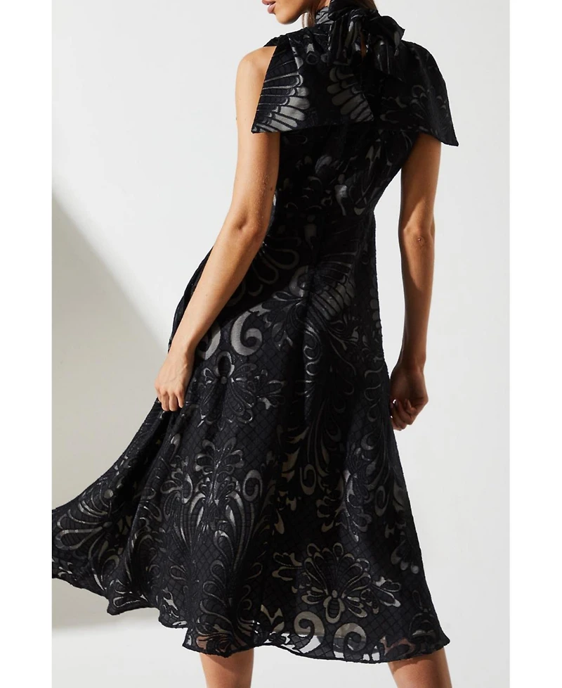 Coast Women's Bow Sleeve Jacquard Dress
