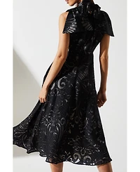 Coast Women's Bow Sleeve Jacquard Dress