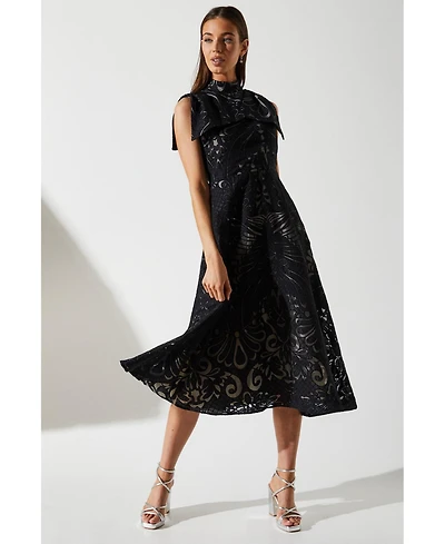 Coast Women's Bow Sleeve Jacquard Dress