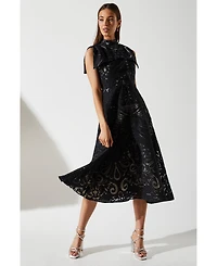 Coast Women's Bow Sleeve Jacquard Dress