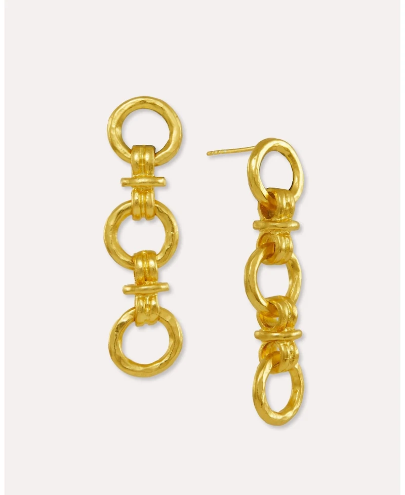 Ottoman Hands Zehra Chain Drop Stud Earrings
