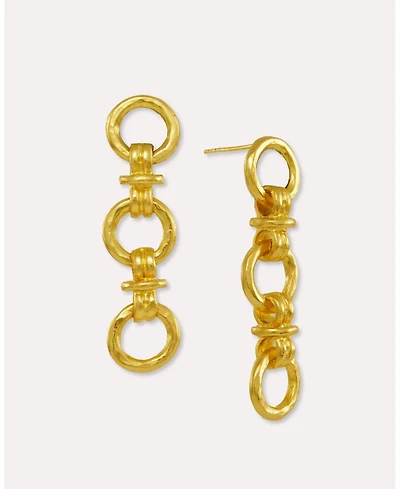 Ottoman Hands Zehra Chain Drop Stud Earrings