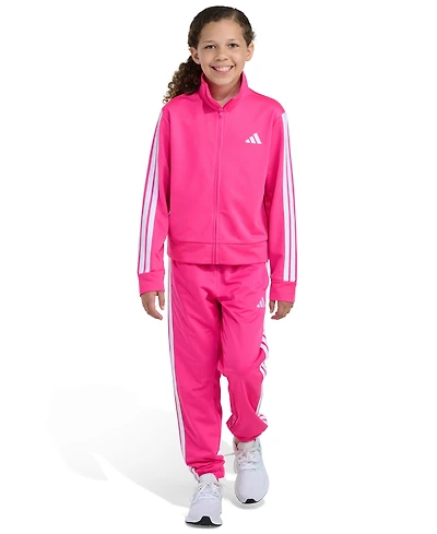 Adidas Big Girls S-xl Two Piece Event Tricot Full-Zip Jacket and Joggers Set