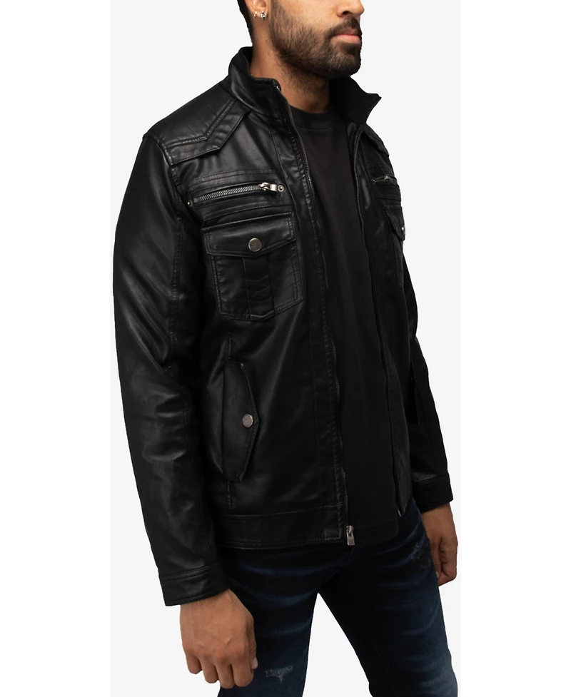 Xray Men's Utility Jacket With Faux Shearling Lining