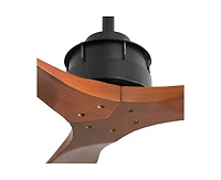 60-inch Modern Black 3-Blade Solid Wood Ceiling Fan Without Light With 6-Speed Remote Control and Forward Reverse Function For Indoor
