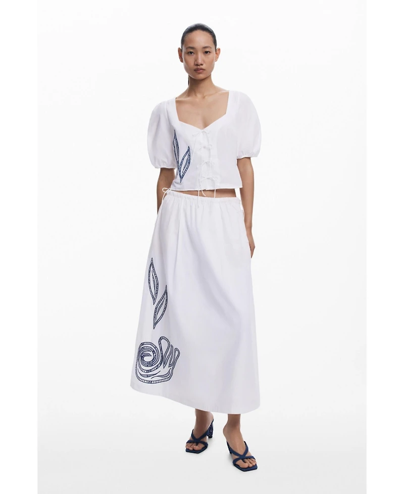 Desigual Women's Embroidered midi skirt
