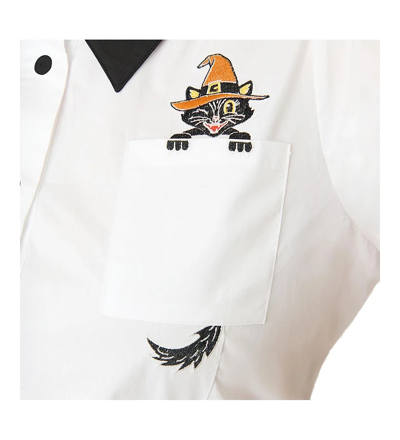 Unique Vintage Women's Plus 1940s Collared Blouse