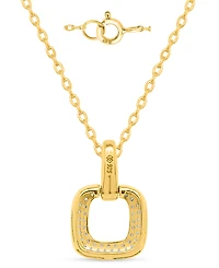 Macy's White Diamond Pendant Necklace (1/4 ct. t.w.) in 14K Gold Plating with Sterling Silver