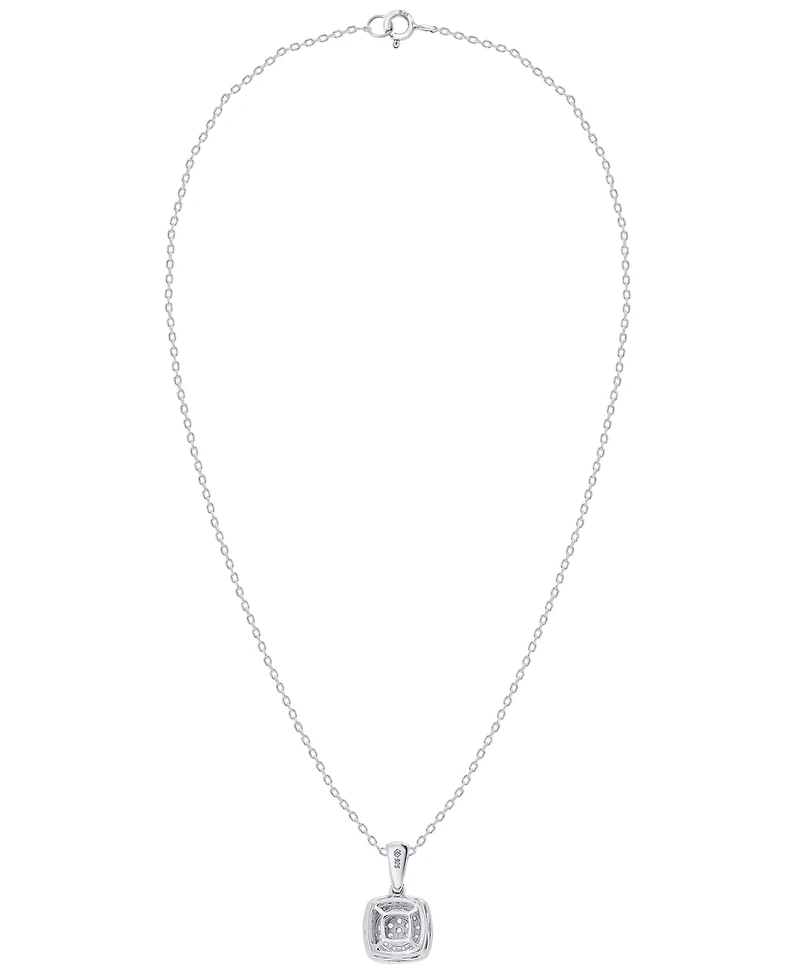 Macy's White Diamond Pendant Necklace (1/4 ct. t.w.) in Sterling Silver