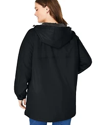 Woman Within Women's Plus Hooded Slicker Raincoat