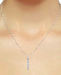 Macy's White Diamond Pendant Necklace (1/2 ct. t.w.) in Sterling Silver