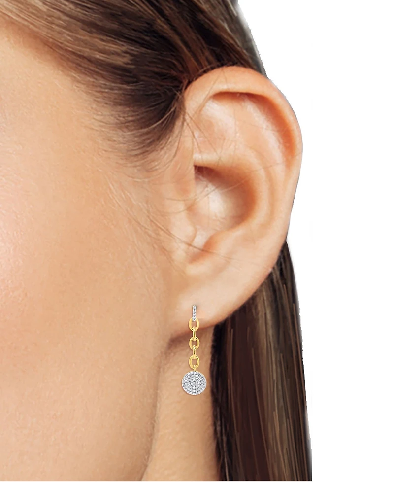 Macy's White Diamond Drop Earrings (1/2 ct. t.w.) in 14K Gold Plating with Sterling Silver