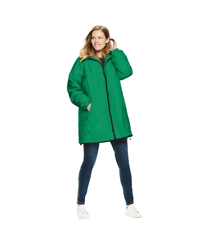 Woman Within Women's Plus Hooded Slicker Raincoat