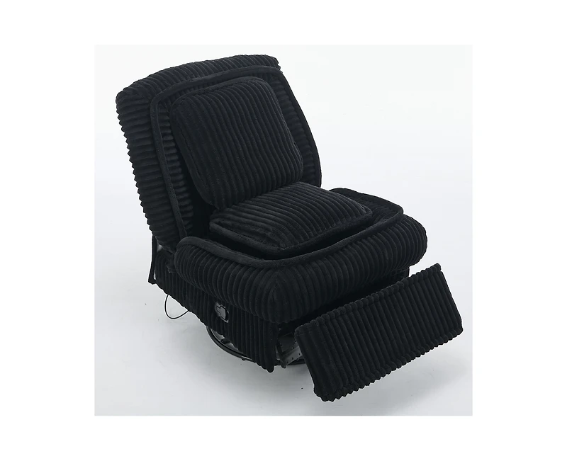 Casainc 360°Swivel Rocking Recliner Sofa With Adjustable Backrest and Footrest pillows