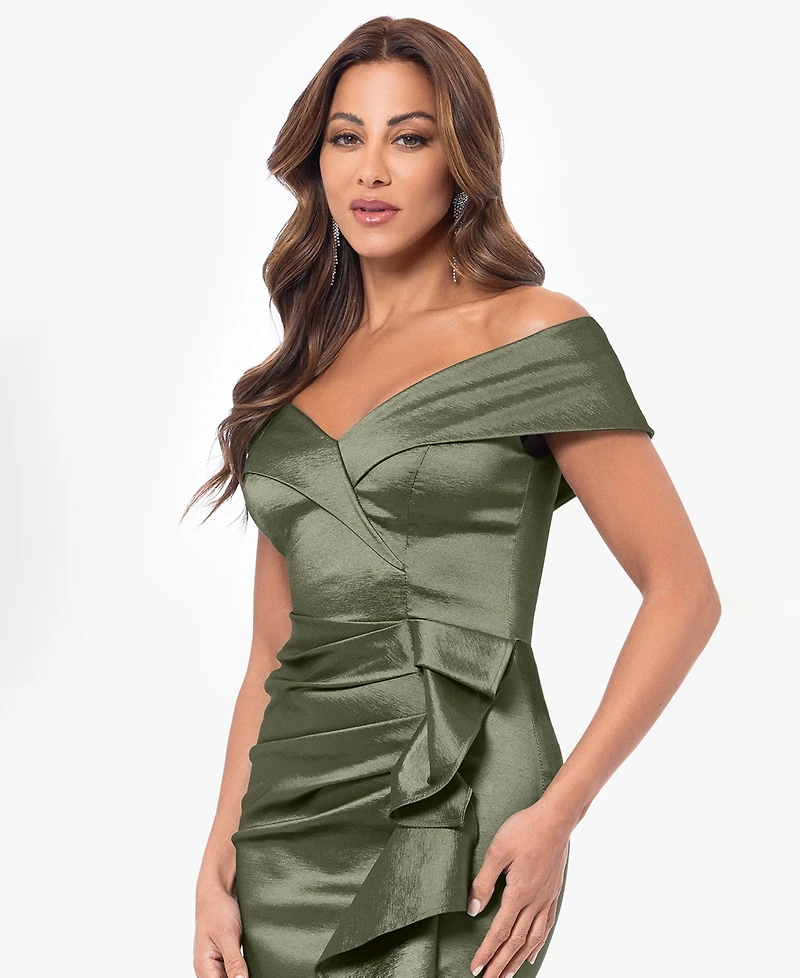 Xscape Petites Sweetheart-Neck Long Sheath Dress