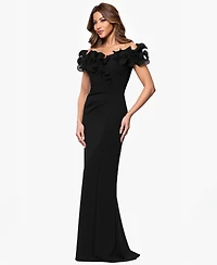 Xscape Petite Ruffled Sweetheart-Neck Fit & Flare Gown