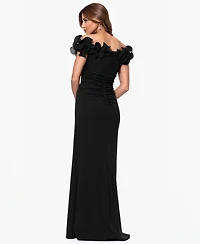 Xscape Petite Ruffled Sweetheart-Neck Fit & Flare Gown