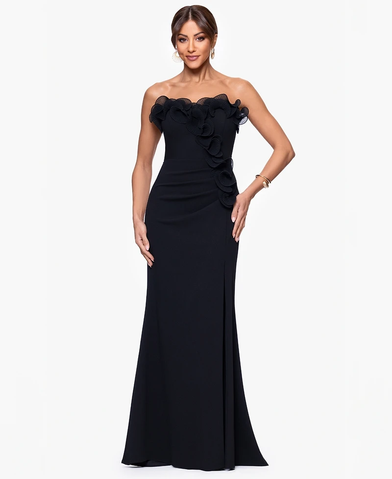 Xscape Petite Strapless Long Sheath Dress