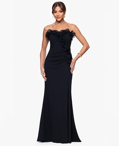Xscape Petite Strapless Long Sheath Dress