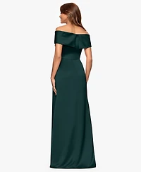 Xscape Petite Long Off-The-Shoulder A-Line Dress