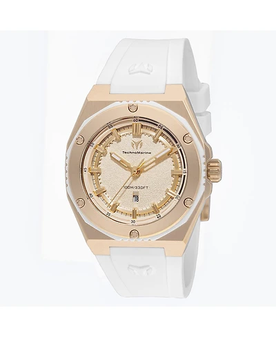 Technomarine Women's Tm-416080 Coral Quartz Gold Dial Watch
