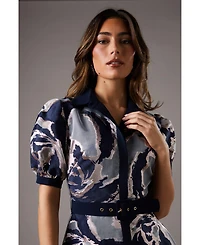 Coast Women's Short Sleeve Jacquard Shirt Dress