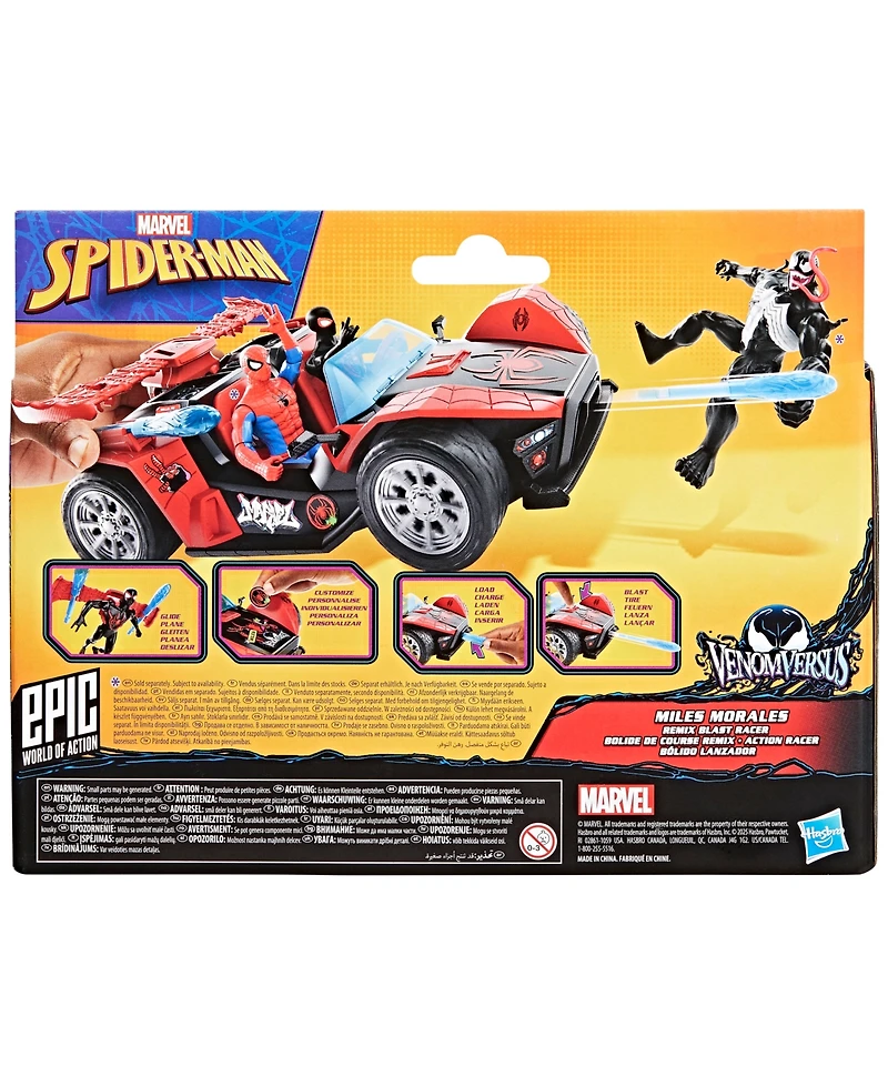 Spider-Man Marvel VenomVersus Epic World of Action Miles Morales Remix Blast Racer Action Figure Set