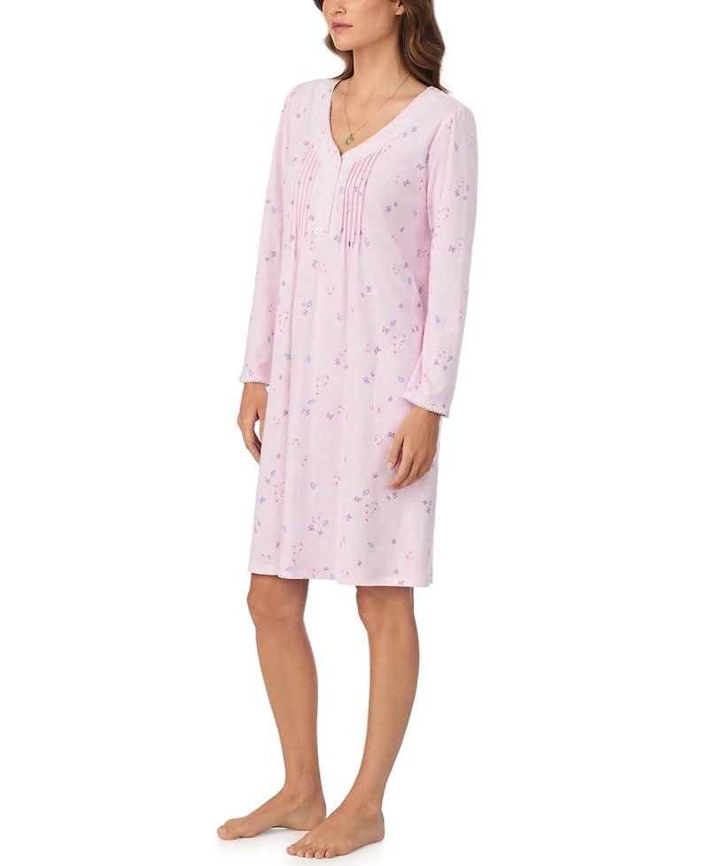 Eileen West Women's Floral Long Sleeve Night Gown