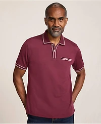 Lands' End Men's Short Sleeve Tipped Welt Pocket Supima Polo